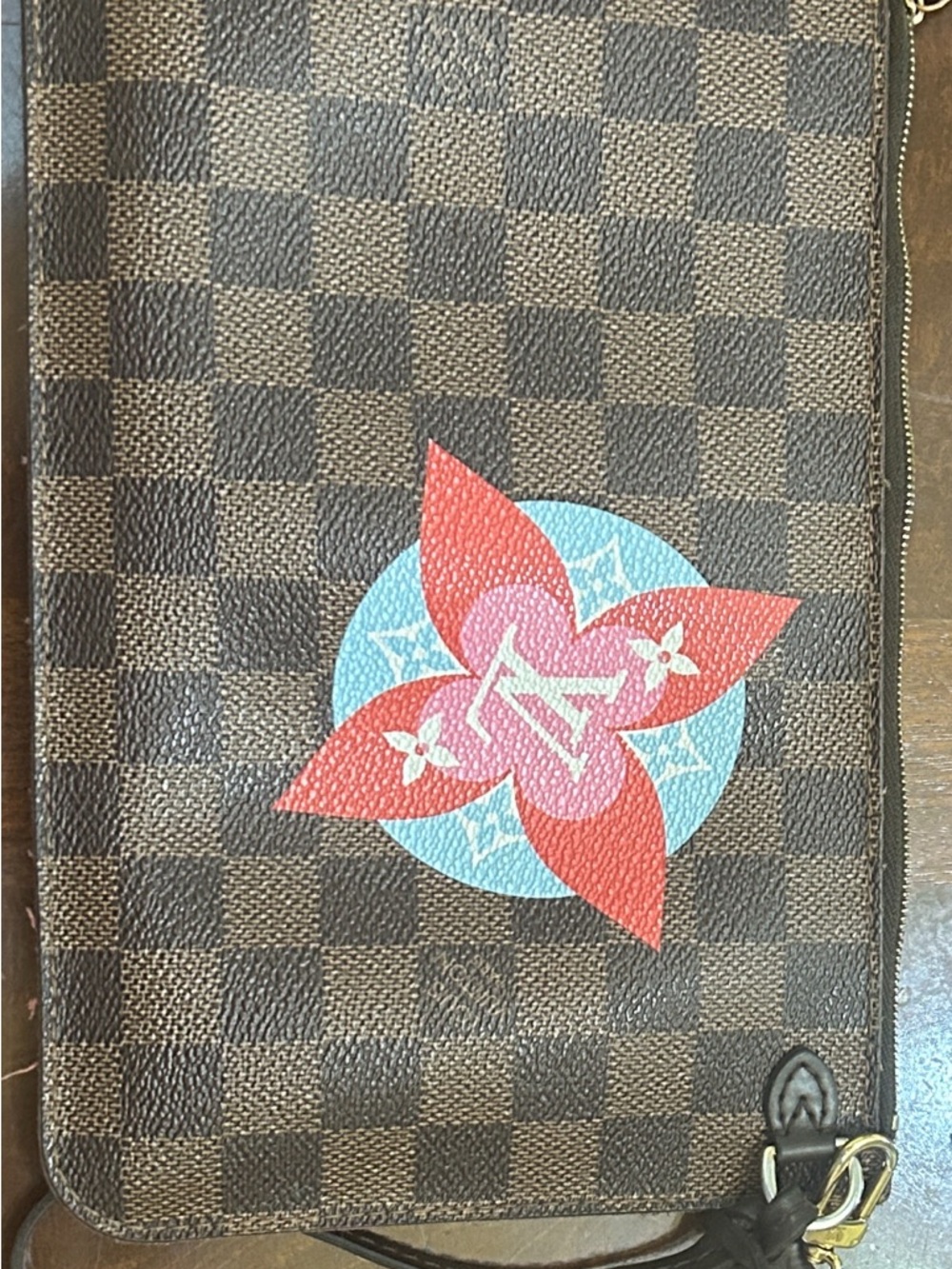 Louis Vuitton Damier Ebene Wristlet Pouch (Custom Design) - Picture 3 of 11